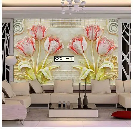 

Custom 3d wallpaper 3 d relief retro TV setting wall paper