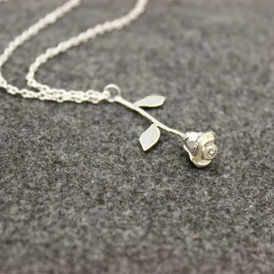 Мода ручной работы сплав красная роза кулон ожерелье красота позолота