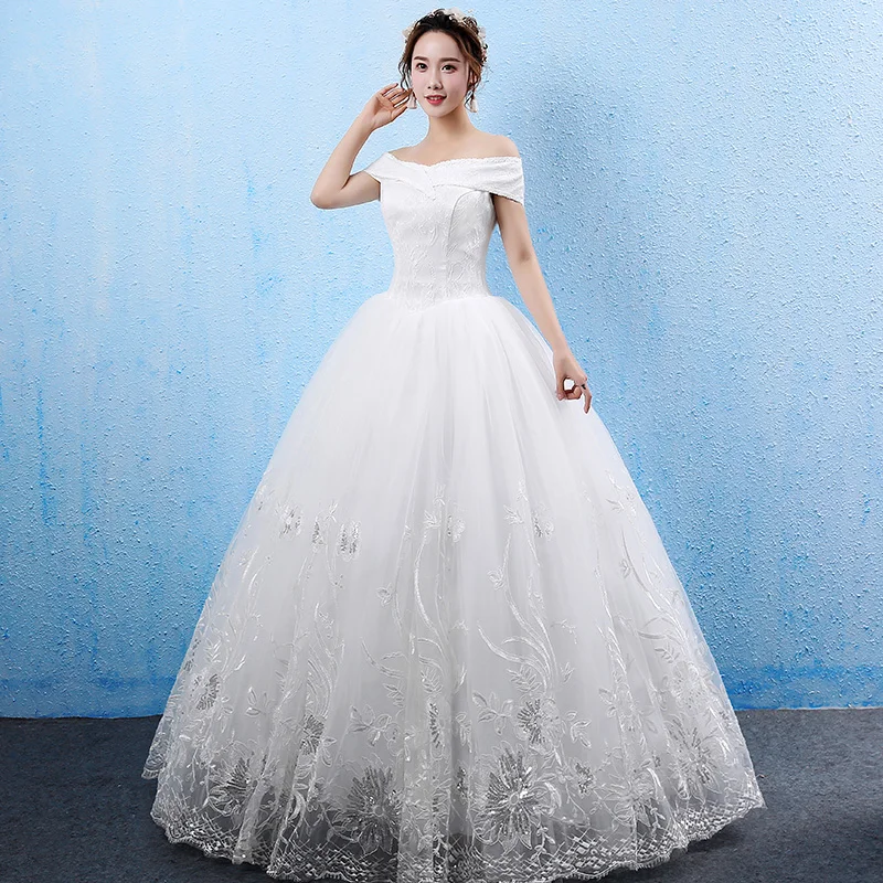 Красивые белые свадебные платья Emily 2019 vestido de casamento с вырезом лодочкой и открытыми