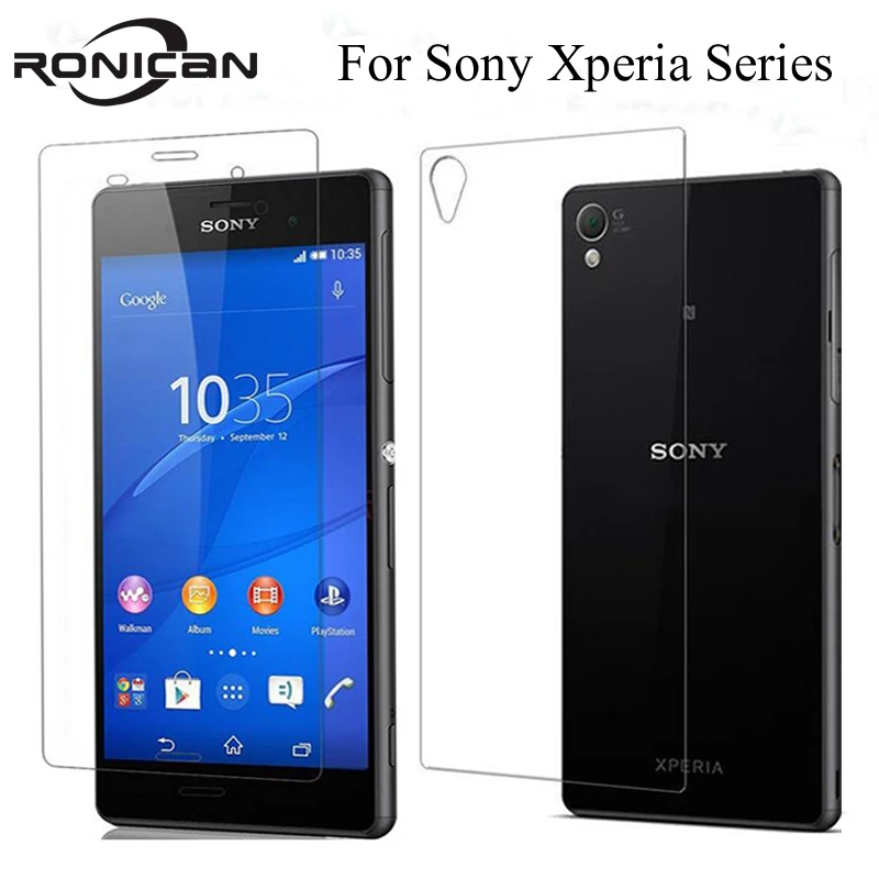 2 шт./лот 9H 0 3 мм 2.5D переднее + заднее закаленное стекло для Sony Xperia Z3 Compact Z Z1 Z2 Z4 Z5 Premium