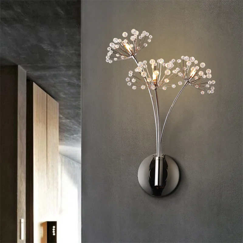 LED Crystal wall lamp Flower light Luminaria home lamps Bathroom mirror front lights Modern Art Lighting Indoor Decoration | Лампы и
