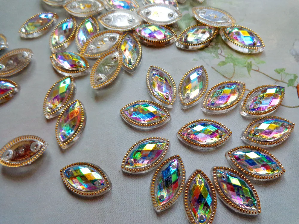 100 шт. декоративные кристаллы для вышивания 7 х15 мм|sew on crystals|sew oncrystal sew |