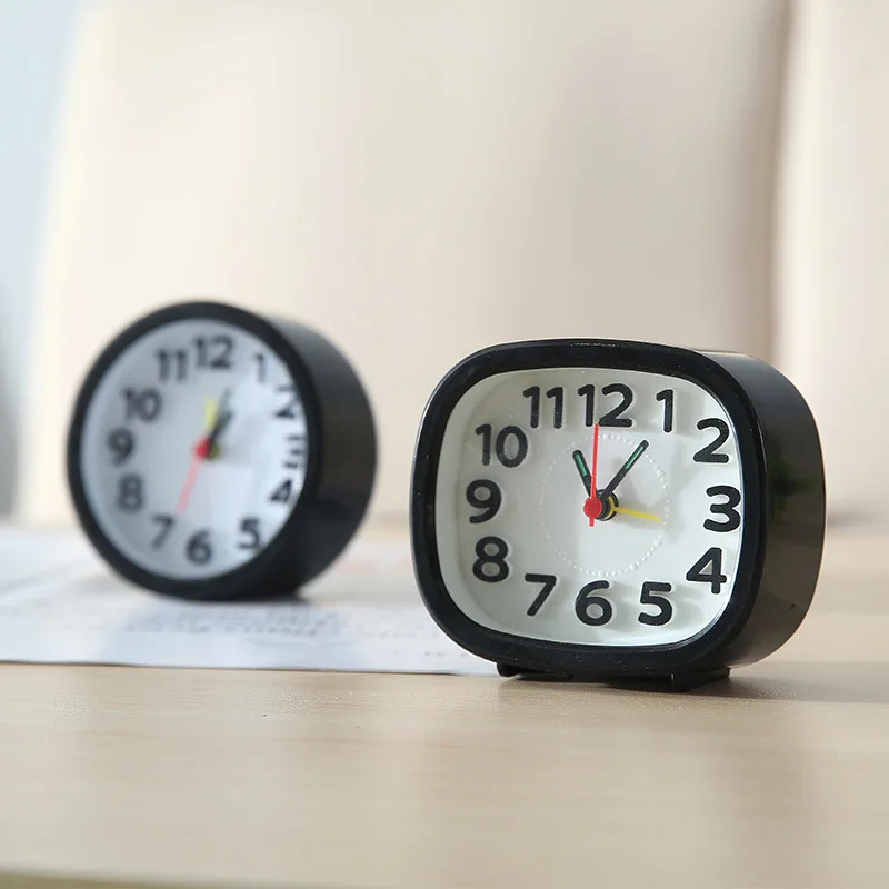Simple Black and White Alarm Clock Home Kitchen Universal Timer Compact Mini Round | Дом и сад