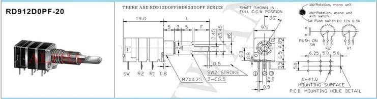 Оригинальная новая импортная модель 100% года точная фотоось RK09 двойная B50K 50K Длина