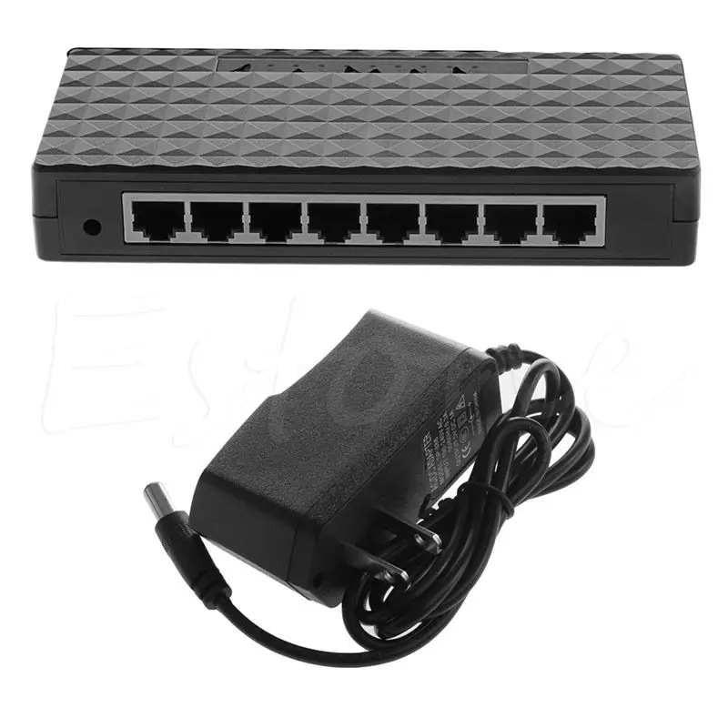 Штепсельная Вилка американского стандарта 10/100/1000 Мбит/с Ethernet 8 портов RJ 45 сетевая