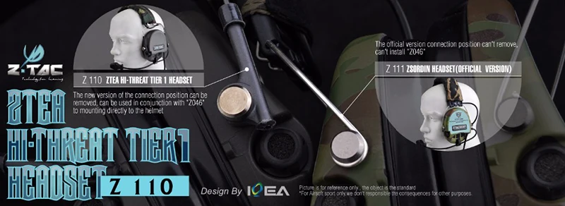 Z-tac Z110 чай релиз Hi-Threat Tier гарнитура Softair повязка на голову версия