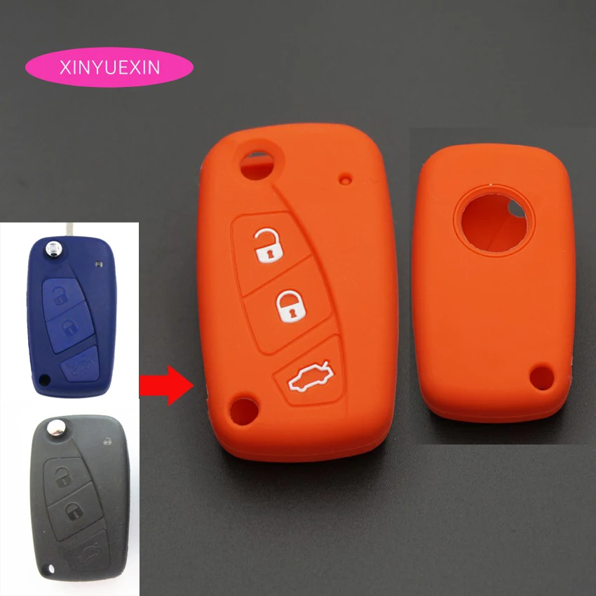 

Силиконовый чехол Xinyuexin для ключей от машины, для FIAT Punto, Ducato, Stilo, в виде панды, с 3 кнопками, с силикагелем