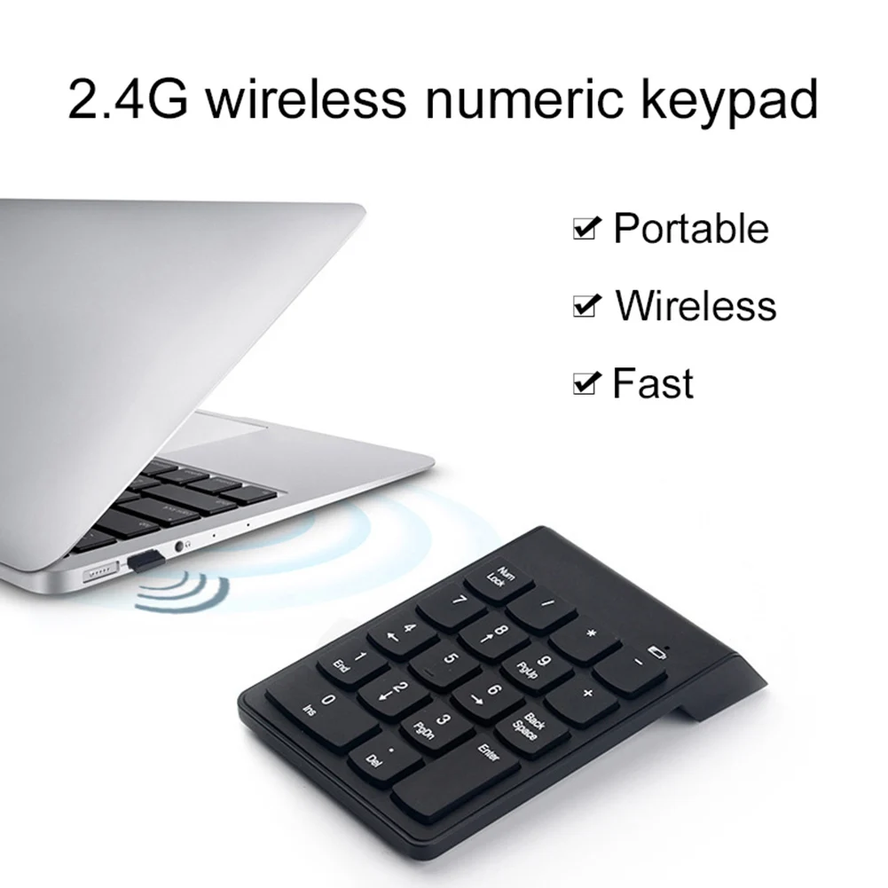 Мини 2 4G беспроводная цифровая клавиатура маленький размер USB номер Pad 18 клавиш