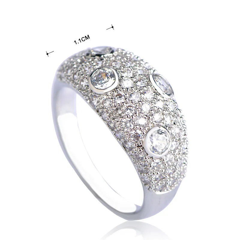 MECHOSEN AAA циркониевые кольца для мужчин и женщин золотистое кольцо с кристаллами