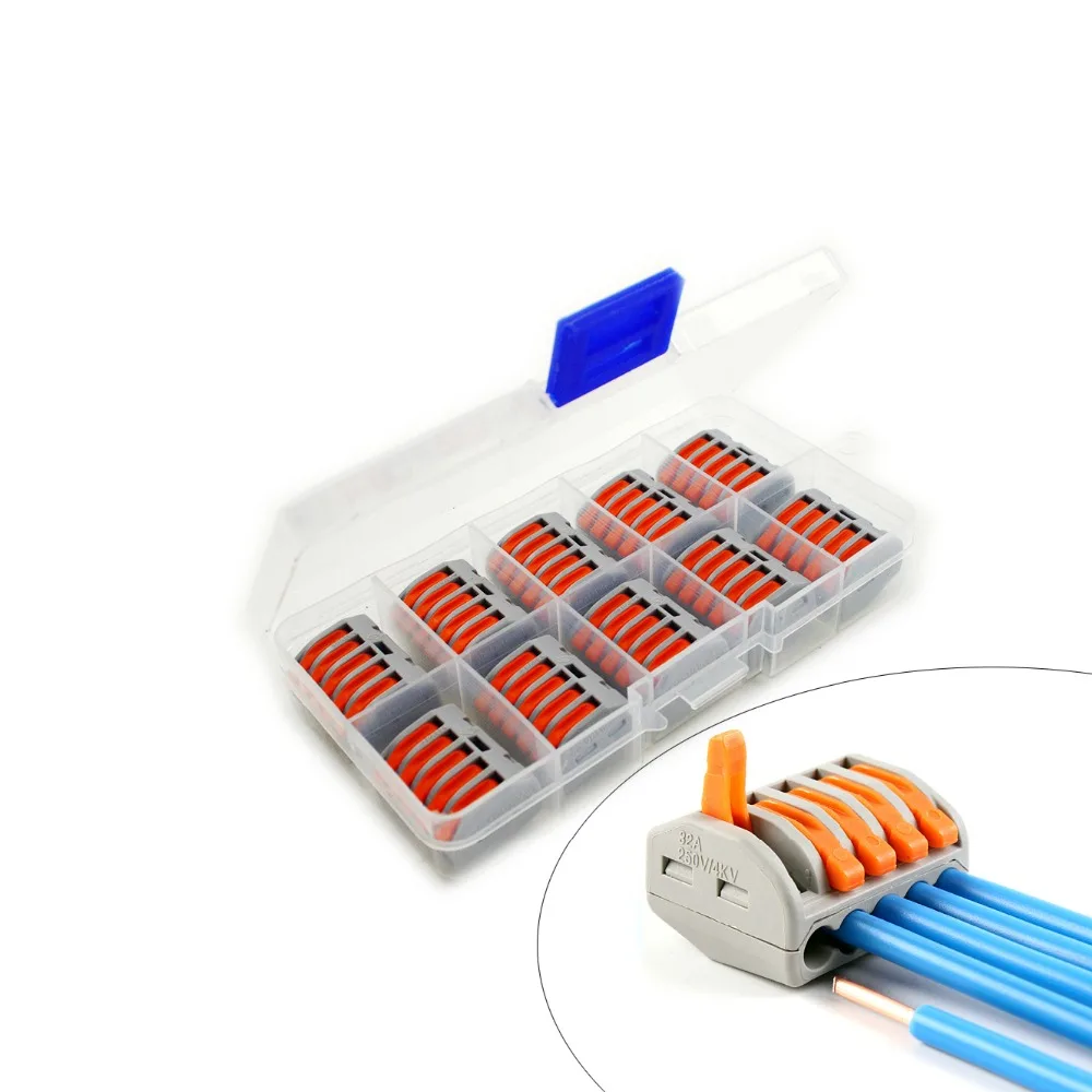 10 шт. Универсальный Компактный соединитель для проводов соединители быстрой проводки 5 контактов клеммный