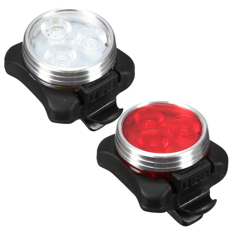 Новый USB Перезаряжаемый велосипедный велосипед 3LED передний задний фонарь с