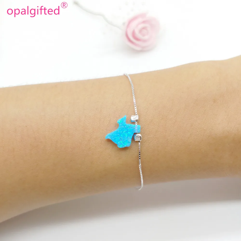 (1pc/lot)Hot!! 12mm White Synthetic Texas Map Opal Bracelet with 925 silver opal bracelet for fashion gift Free Shipping | Украшения и