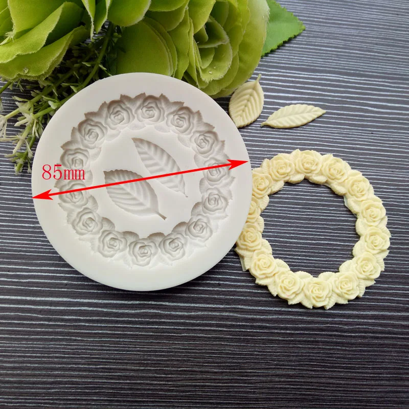 Wreath Silicone Mold Chocolate cake tool New Two Leaves Frame Cake Decorating Tools | Дом и сад