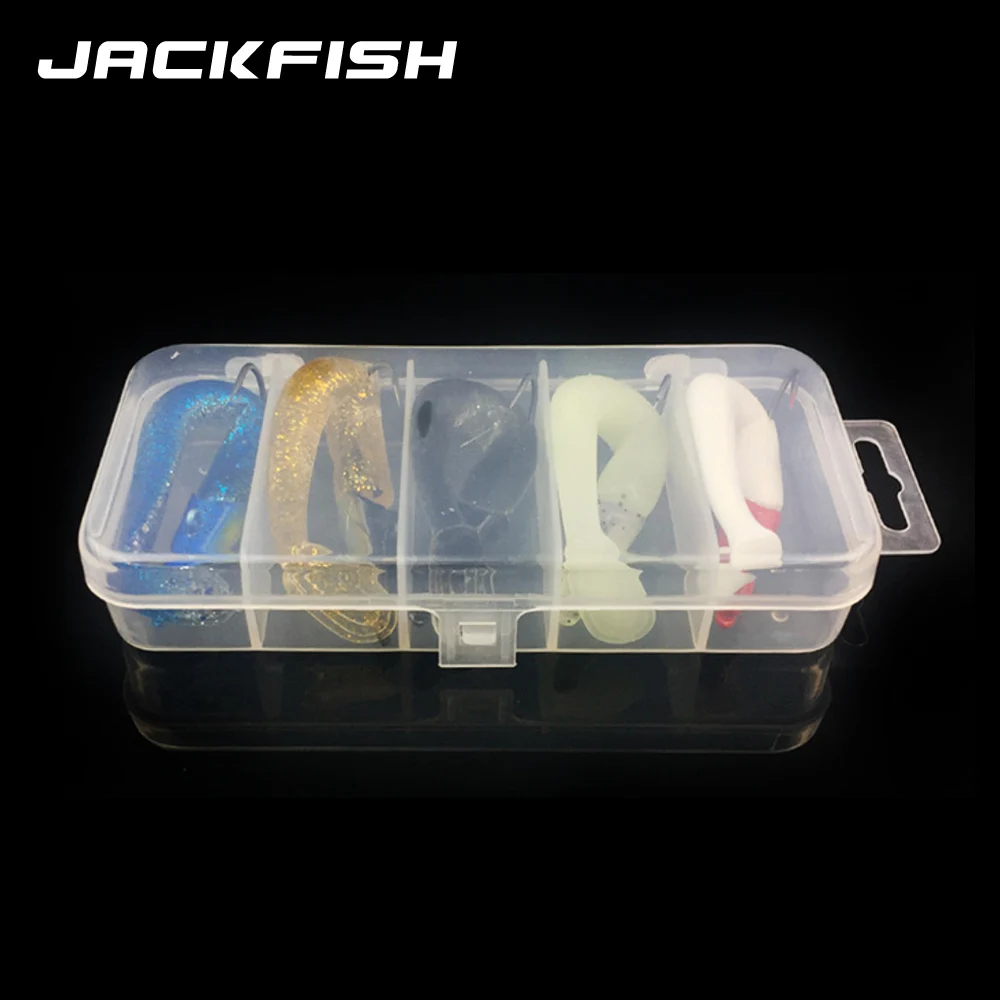 JACKFISH набор мягких рыболовных приманок 5 шт./лот Мягкая приманка в коробке