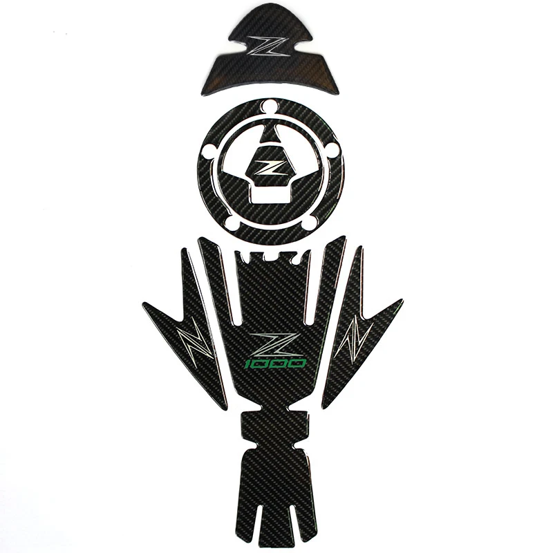 

MOTORIST 3D carbon fiber Sticker Decal Emblem Protection Tank Pad Cas Cap For Kawasaki Z1000 KAWASAKIZ1000 Z 1000