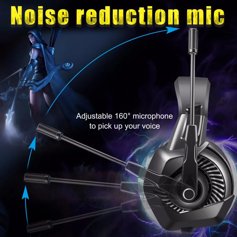 Игровая гарнитура с микрофоном casque PC Gamer Bass стерео наушники для PS4 Геймпад Новый