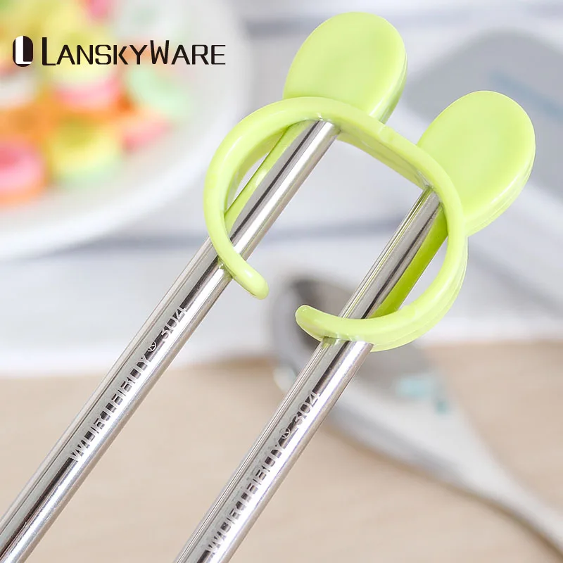 LANSKYWARE креативные 304 из нержавеющей стали учебные палочки для еды Дети обучения