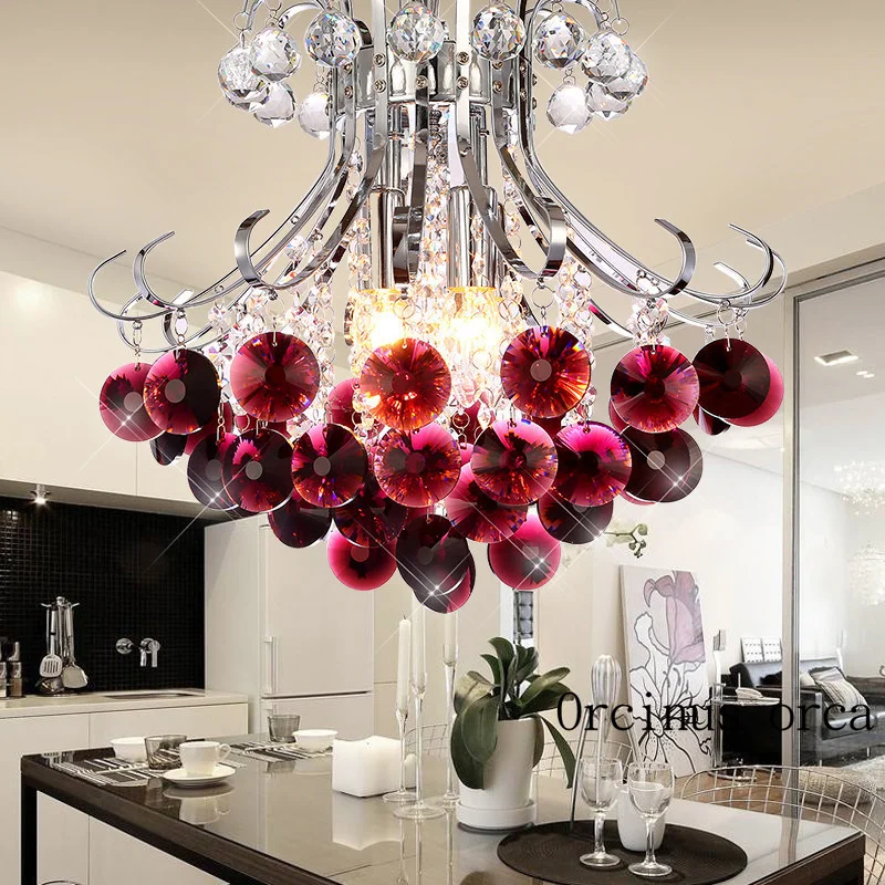 

Warm and romantic crystal chandelier restaurant bedroom simple modern rural creative electroplating crystal lamp