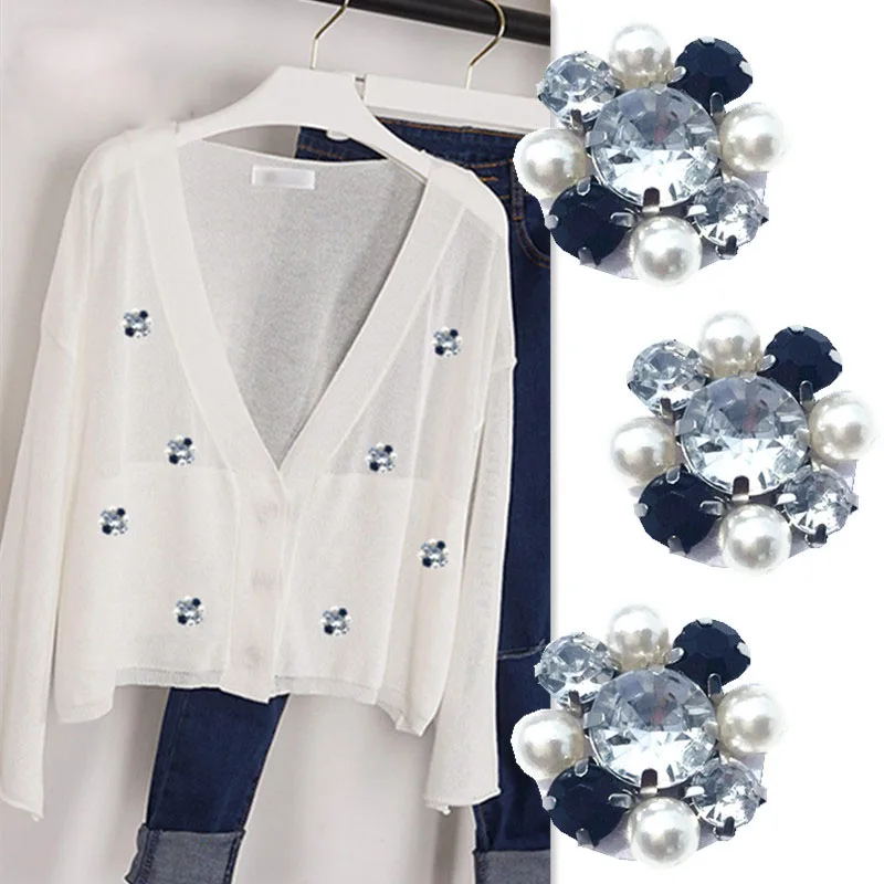 

10Pcs High Quality Sew On Crystal Beaded Patches Hotfix Rhinestone Applique for Bridal Sash Dress Decor Shoes Bags RP156