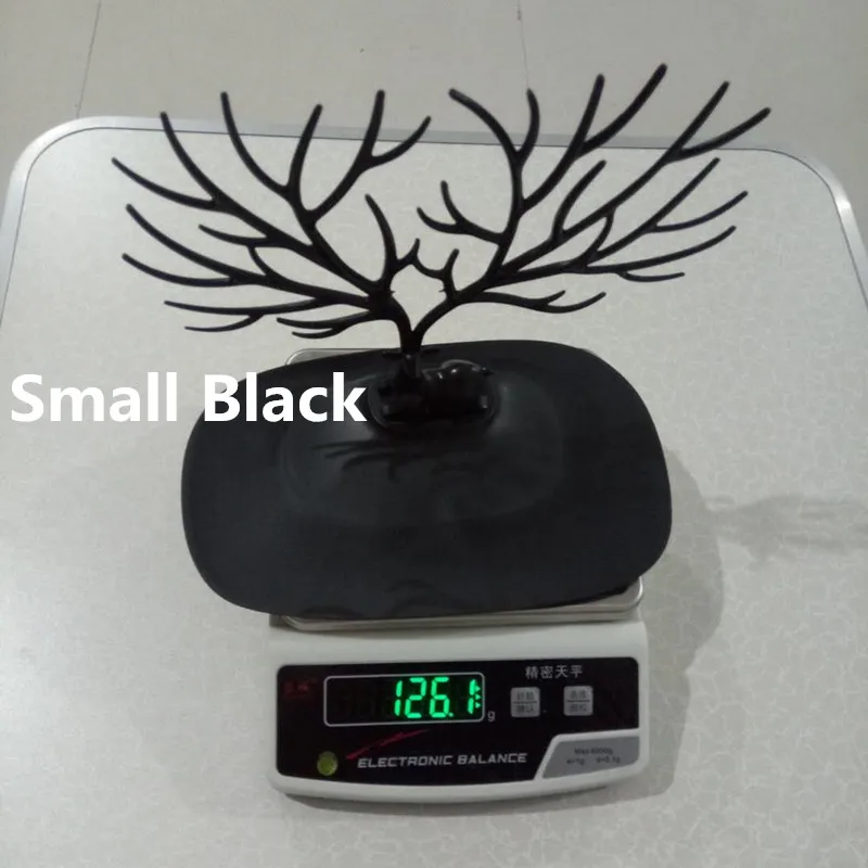 small black Стеллаж для демонстрации ювелирных изделий, пластиковый рога, в форме рога оленя, серьги с подвеской, держатель для хранения ушных петель, органайзер для домашних ювелирных изделий - Цвет: small black