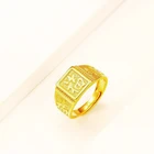 MxGxFam благословение кольца (регулируемые) для мужчин 24 k чистый золотой цвет модные ювелирные изделия китайская культура
