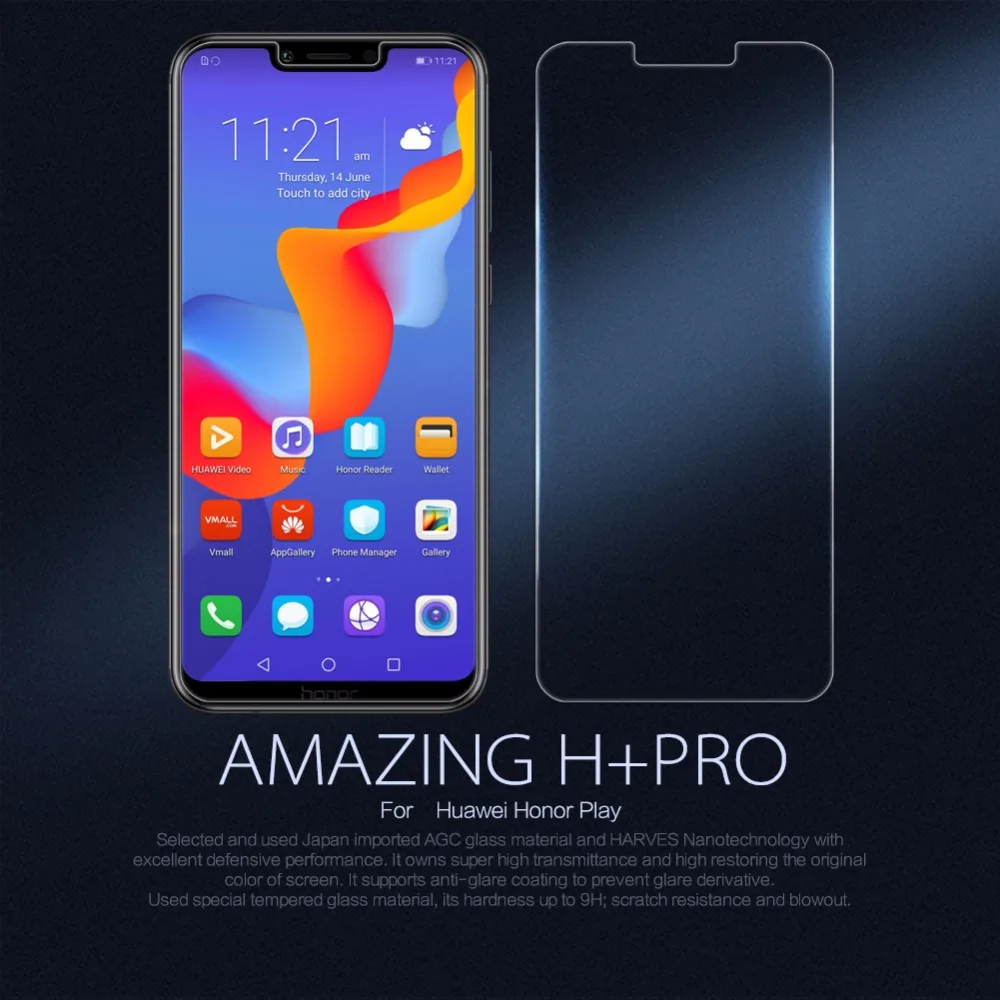 Huawei Honor Play стеклянная пленка Nillkin H + PRO 2.5D прозрачная защитная для экрана Защитное
