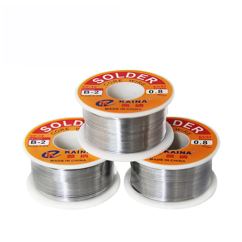 1 шт.(B-2) сварки Железная проволока катушки 100g/3,5 oz поток 2.0% 0,6 0,8 1,0 1,2 1,5 2,0 мм 63/37 свинцово-оловянные линия канифольное ядро Поток Припоя