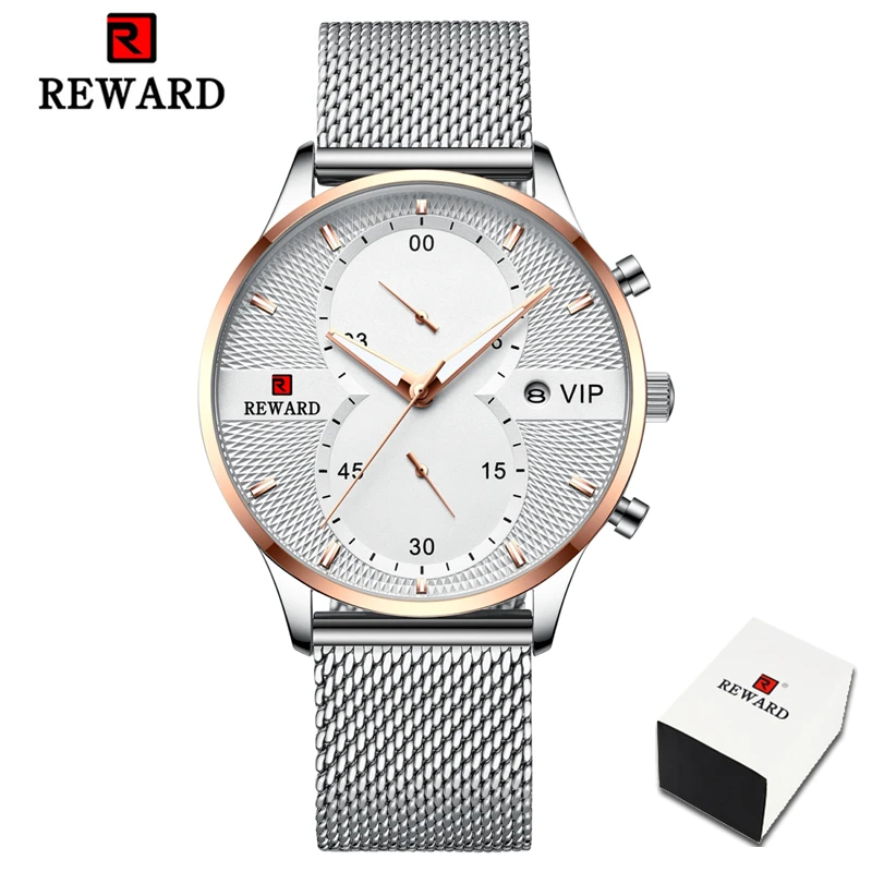 Silver Модные мужские часы, роскошные брендовые часы, мужские кварцевые часы из нержавеющей стали с сетчатым ремешком, военные часы с хронографом, Relogio Masculino - Цвет: Silver