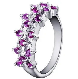 fashion jewelry wedding ring sterling silver 925 natural ruby women's gift SR1412R | Украшения и аксессуары