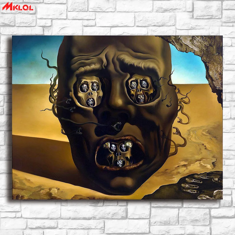 

Salvador Dali Le visage de la guerre canvas painting For Living Room Home Decoration Oil Painting On Canvas Wall Painting