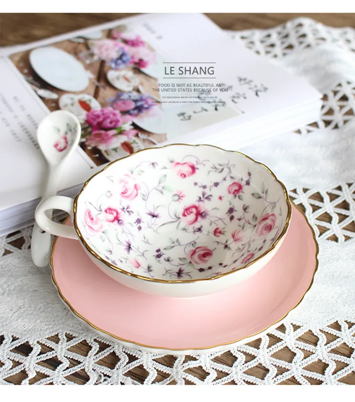 200 мл костяной фарфор в европейском стиле набор кофейных чашек и блюдца
