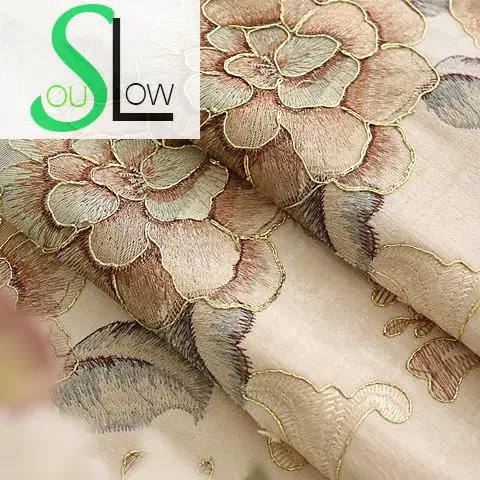 Занавеска из шенили Slow Soul s штора с пионами занавеска вышивкой Европейский