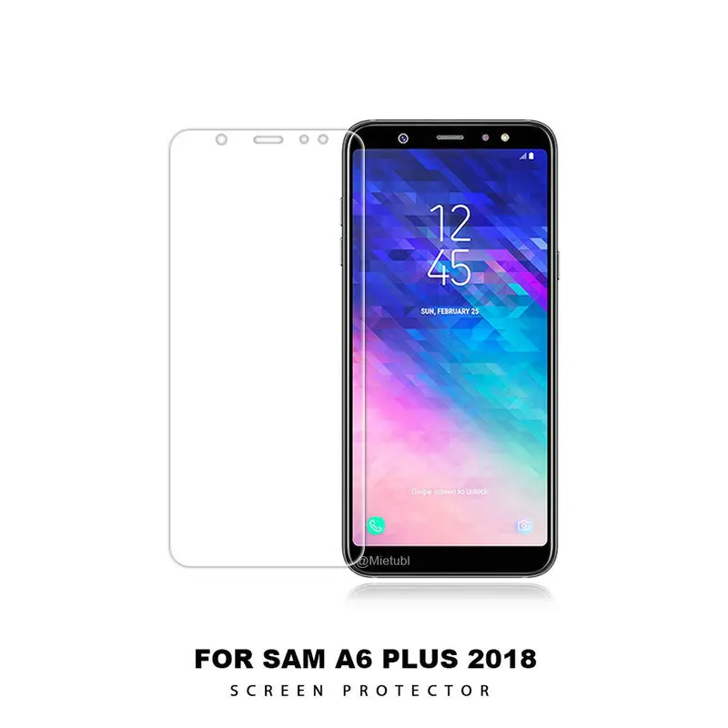 Закаленное стекло для Samsung Galaxy A6 plus 2018 + A605 A605G A600F|Защитные стёкла и плёнки