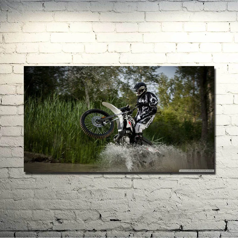 DIRT BIKE JUMP Искусство Шелковый плакат 13x24 20x36 дюймов картина на спортивную тематику