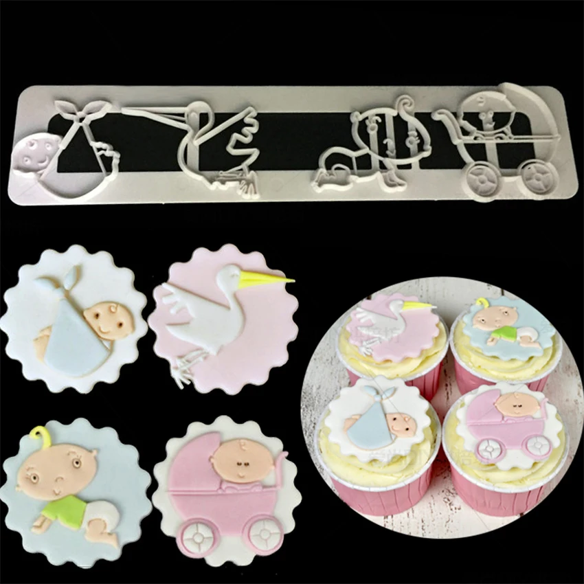 Luyou Cartoon Castle Baby Plastic Cutting Mold Fondant Cake Decorating Tools Biscuit Printing Mold Kitchen Baking Tools FM1584