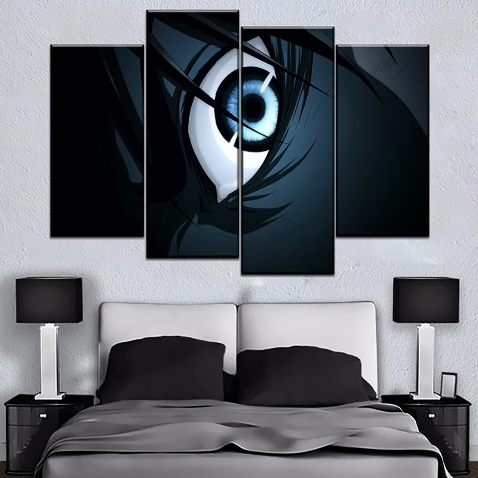 

Модульные настенные художественные картины холст HD принты анимированная картина 4 шт. постер для глаз рамка Современное украшение для дома ...