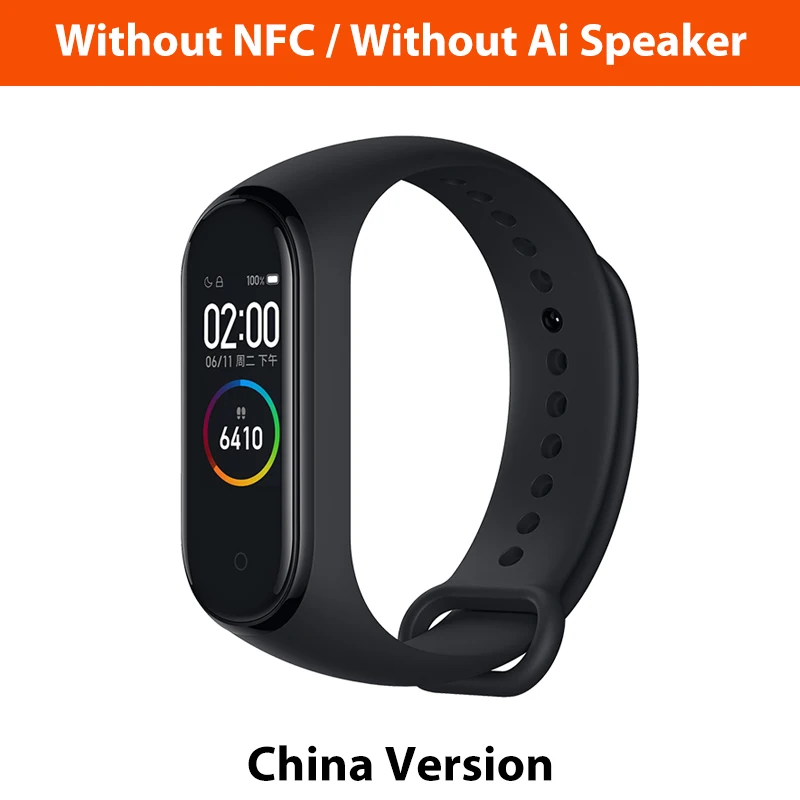 CN Version Standard Xiaomi mi-браслет 4 музыкальный смарт-браслет mi Band 4 браслет пульсометр фитнес 135 мАч Bluetooth 5,0 цветной экран - Цвет: CN Version Standard