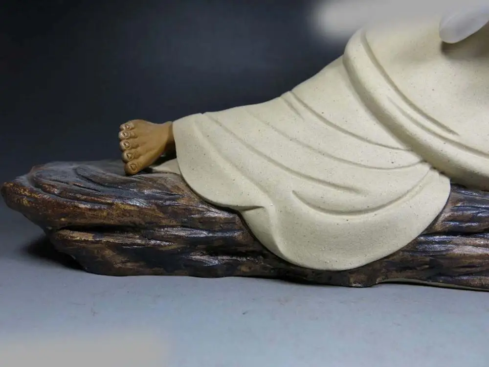 DS Китай Ручная работа изящная скульптура удача керамика птица слушать Будда