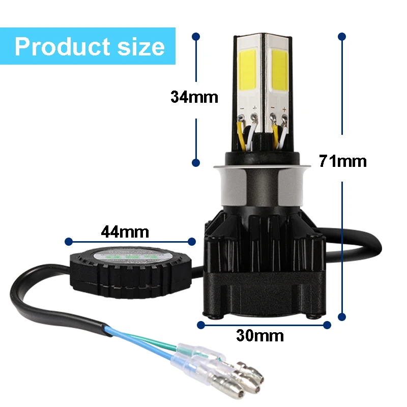 Hyzhatto 1 шт. H6 Ba20d светодиодный лампы H4 фары для мотоцикла высокой мощности 24 Вт 3000LM