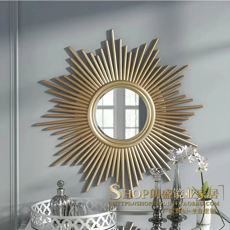 100x упаковка настенное зеркало Sunburst/деревянная рама в золотом цвете | Дом и сад