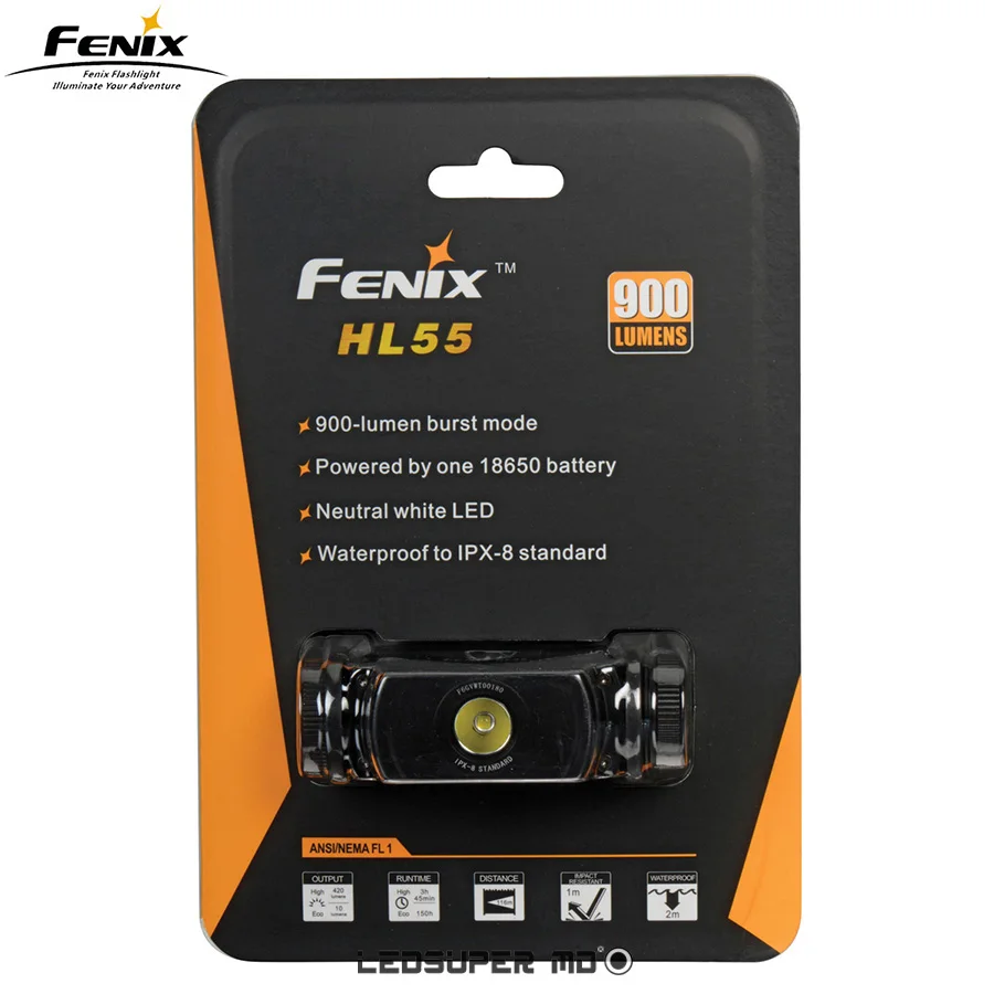 FENIX HL55 900 люмен Водонепроницаемый фонарь CREE XML T6 светодиодный перезаряжаемый налобный фонарь 18650