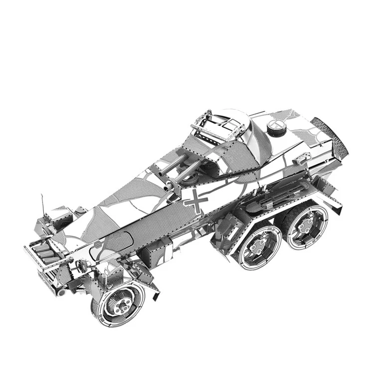 NANYUAN I22217 6-колесный тяжелый бронированный автомобиль SD. KFZ.231 3D металлическая