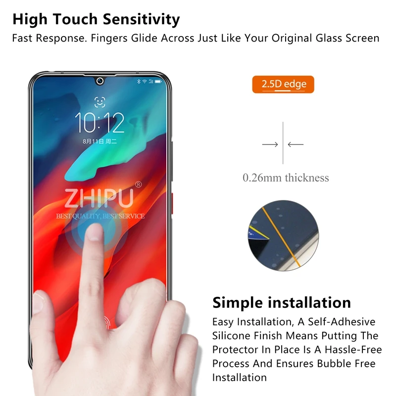 Защитная пленка 2.5D 9H премиум для экрана Lenovo Z6 Pro