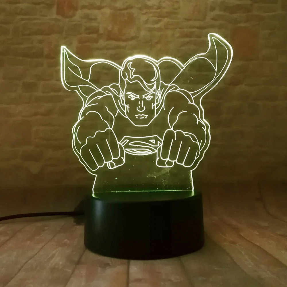 Marvel& DC Legends, 3D фигурка Бэтмена, Супермена, Железного человека, Человека-паука, экшн-героя, 7 цветов, меняющиеся вентиляторы для мальчиков, подарки на день рождения, Рождество