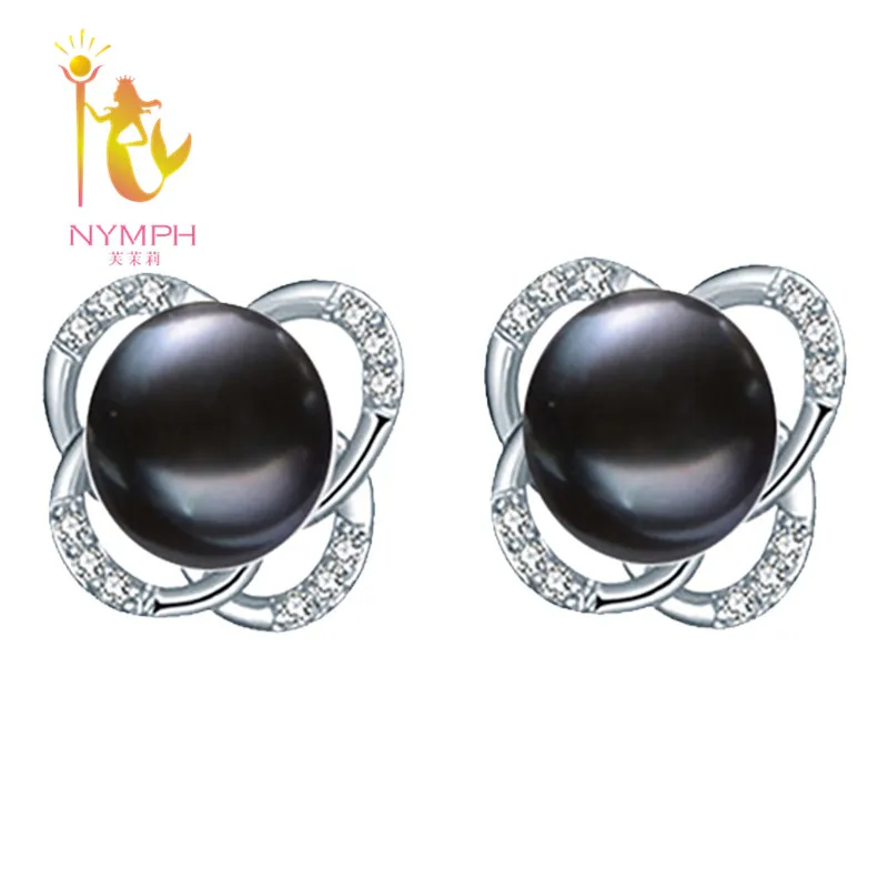 Серьги [NYMPH] с пресноводным жемчугом жемчужные ювелирные изделия серьги гвоздики