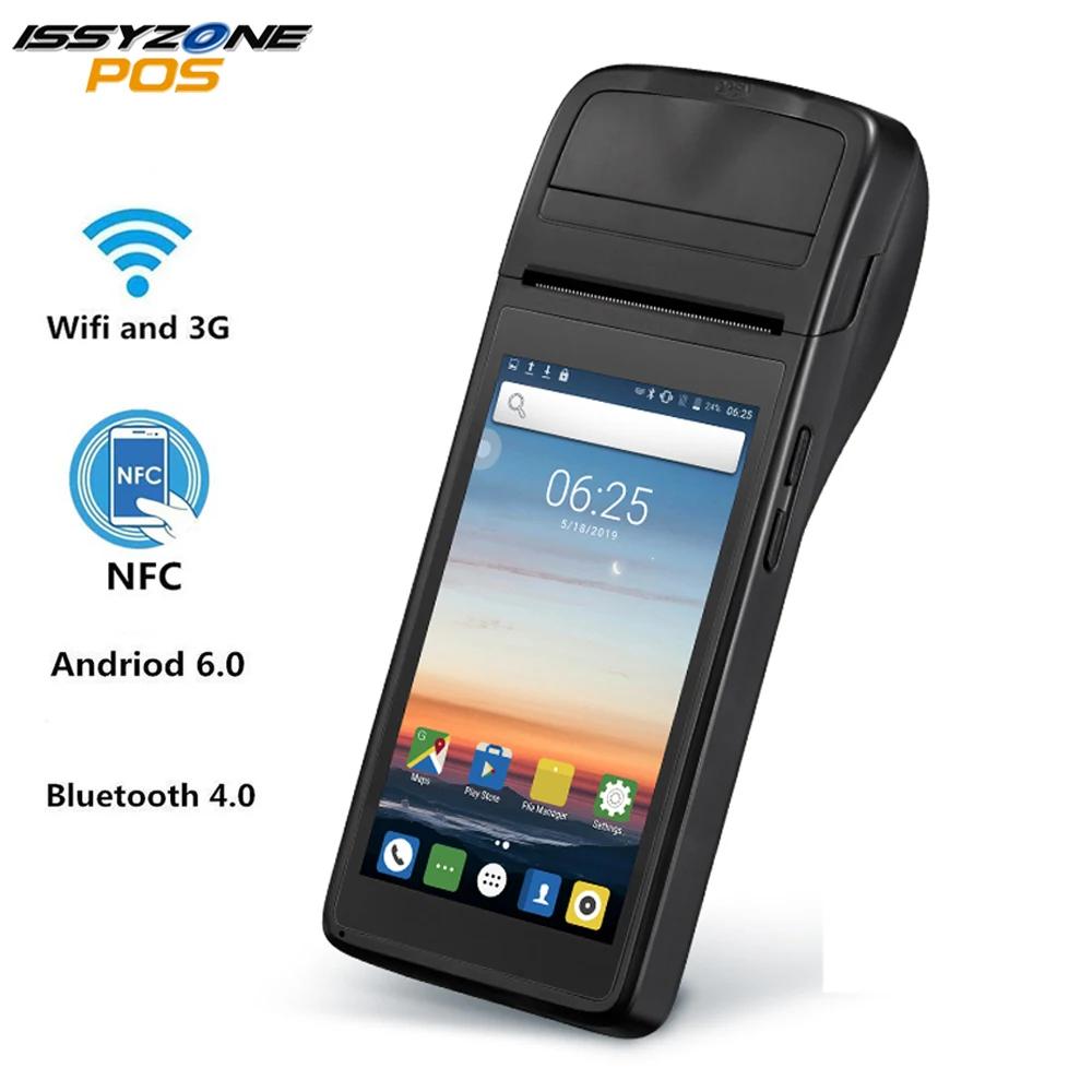 ISSYZZONEPOS PDA чековый принтер PDA Android 6,0 POS термопринтер 58 мм ручной pos-терминал wifi Bluetooth 4G PDA для розничной торговли