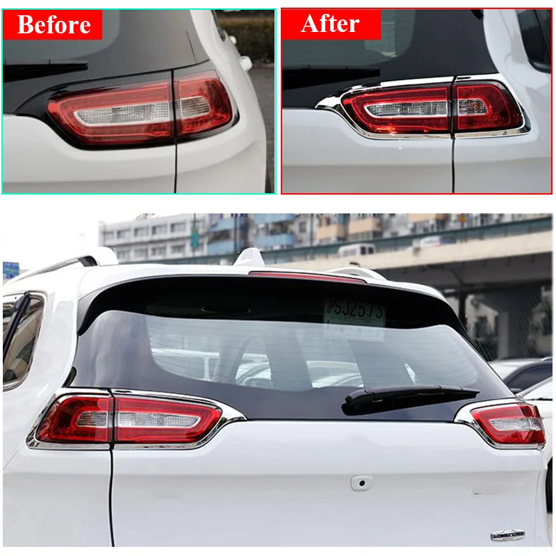 Подходит для Jeep Cherokee KL 2014 2015 2016 2017 2018 хромированный задний фонарь крышка отделка