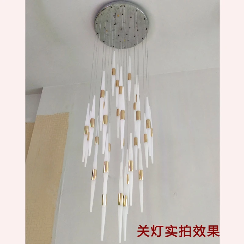 

New creative chandelier modern minimalist engineering exhibition hall staircase living room art chandeliers led lighting fixture