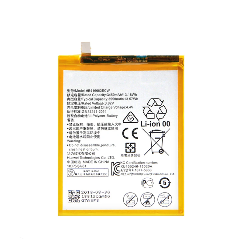 Оригинальный аккумулятор 3550 мАч HB416683ECW для Huawei Google Ascend Nexus 6P H1511 H1512 A1 A2 мобильный