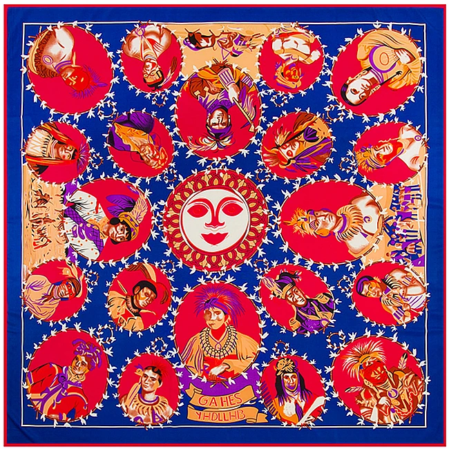 130cm*130cm Women Fashion Twill Silk Euro Brand Indian Tribe Head Portrait Square Scarf Horse Print Hot Sale Femal Wrap |